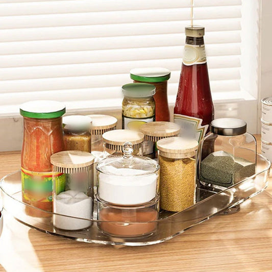 Organisateur Rotatif Transparent Multifonction pour la Cuisine