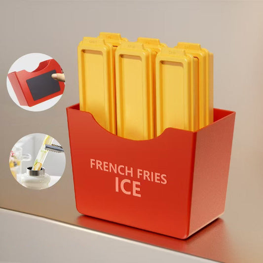Amusant set de glaçons DIY en forme de frites en matériau de qualité alimentaire