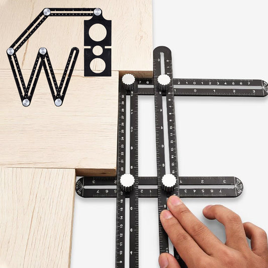 Règle de Mesure Pliable Multi-Angles avec Trous de Positionnement