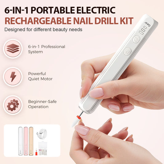 Kit de Ponceuse à Ongles Électrique Rechargeable et Portable 6-en-1
