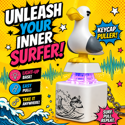 Porte-Clés Bouton Mouette avec Son Réaliste et Lumière LED – Cadeau Interactif Amusant pour la Famille et les Amis