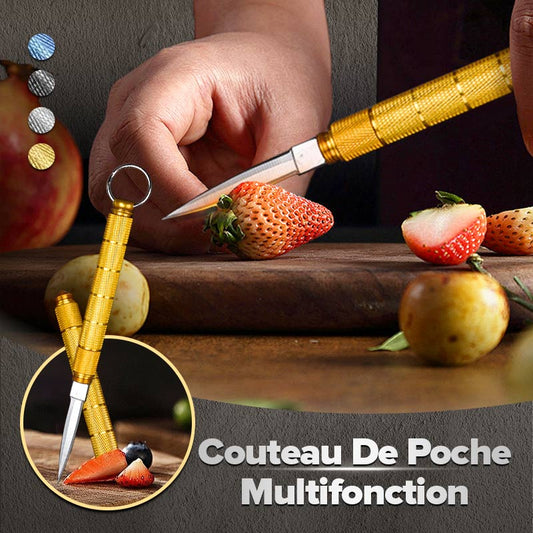 Couteau de poche portable détachable avec porte-clés