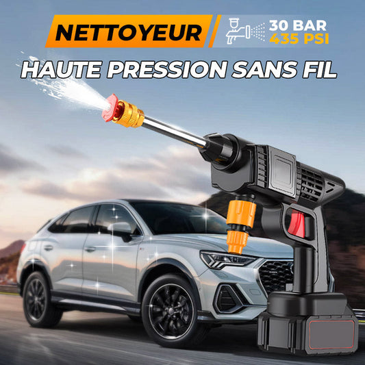 🚗 69% DE RÉDUCTION LIMITÉE! ✨ Nettoyeur Haute Pression Portable Sans Fil - 2000mAh Batterie & 4 Embouts pour Voiture/Jardin/Vélo 💦🔋