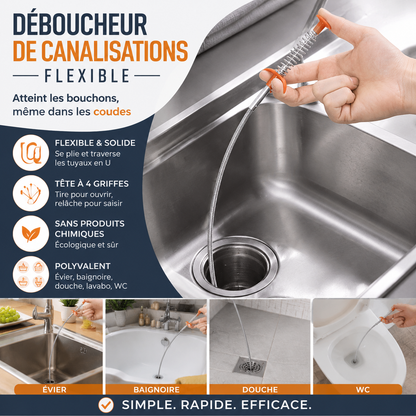 🏆 Offre spéciale du dernier jour : 9.99 € ! ⏰Outil de Dragage de Tuyaux Multifonction