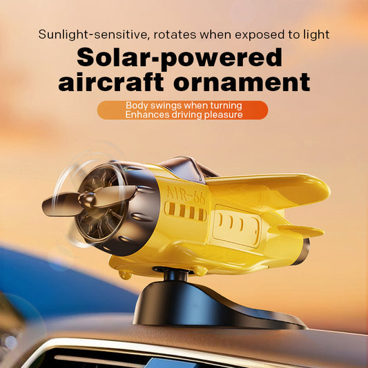 🔥Ornements pour voiture en forme d'avion à énergie solaire