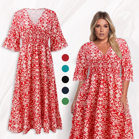 🔥DERNIER JOUR 50% DE RÉDUCTION🔥Robe à fleurs à col en V