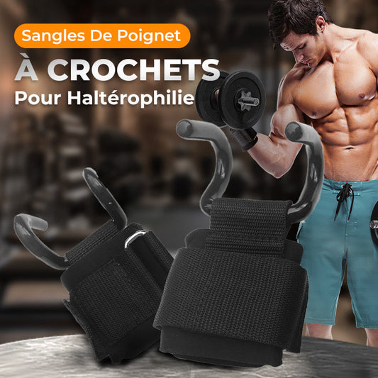 Sangles de Poignet Robustes à Crochets pour Haltérophilie