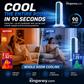 【Refroidit toute la pièce en 90 secondes】 Ventilateur colonne – un climatiseur utilisable en position verticale et horizontale