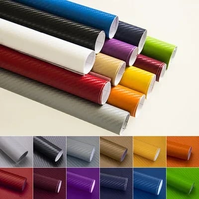 🔥 50% DE RÉDUCTION ! ✨Rouleau de film adhésif en fibre de carbone pour habillage de voiture avec système d'évacuation de l'air