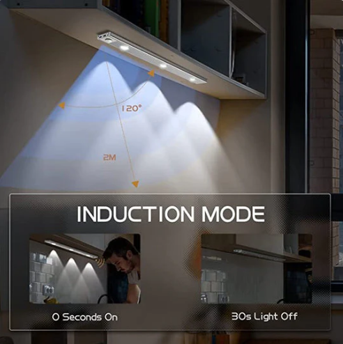 🔥50 % de réduction sur tout le site💡 Lampe d'armoire LED avec détecteur de mouvement, trois températures de couleur
