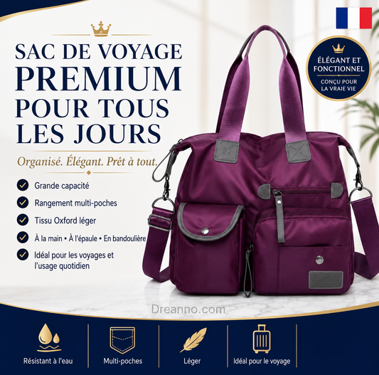 Sac fourre-tout imperméable – 3 façons de le porter et rangements spacieu