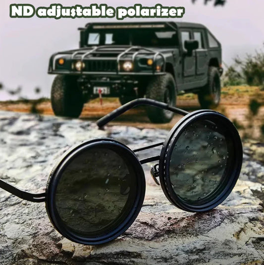 Lunettes de Soleil Rondes Polarisées à Teinte Réglable