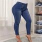 Achetez-en 2, livraison gratuite Jean skinny taille haute à double boutonnage
