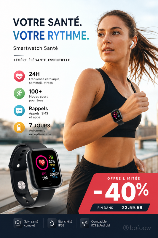Montre connectée pour le suivi de la santé et de l'activité physique