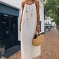 📢📢50% DE RÉDUCTION ! 👗☀️ Robe Camisole Femme Élégante – Dos Nu, Cordon de Serrage & Coupe Longue pour un Été Chic et Frais ⚡