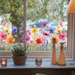 📢📢40% DE RÉDUCTION !! ⏰Sticker Fenêtre Bouquet Floral Coloré – Design vibrant, facile à décoller & amovible – Parfait pour la maison, café & déco printanière ✨
