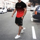 🔥VENTE CHAUDE🔥Ensemble T-shirt à dégradé de couleurs et short pour homme – Confort décontracté au quotidien