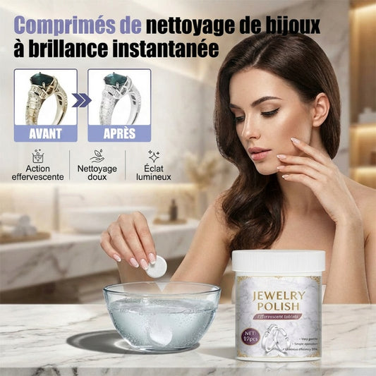 Nettoyant Bijoux Effervescent en Tablettes | Sans Alcool & Sûr pour Tous Métaux