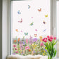 📢📢40% DE RÉDUCTION !! ⏰Sticker Fenêtre Bouquet Floral Coloré – Design vibrant, facile à décoller & amovible – Parfait pour la maison, café & déco printanière ✨