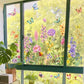 📢📢40% DE RÉDUCTION !! ⏰Sticker Fenêtre Bouquet Floral Coloré – Design vibrant, facile à décoller & amovible – Parfait pour la maison, café & déco printanière ✨