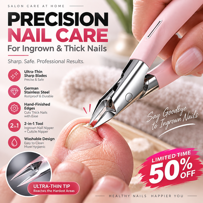 🔥50% DE RÉDUCTION !💅Coupe-Ongles Acier Allemand ✨Très Affûté, Pour Ongles Incarnés, Double Fonction🦶
