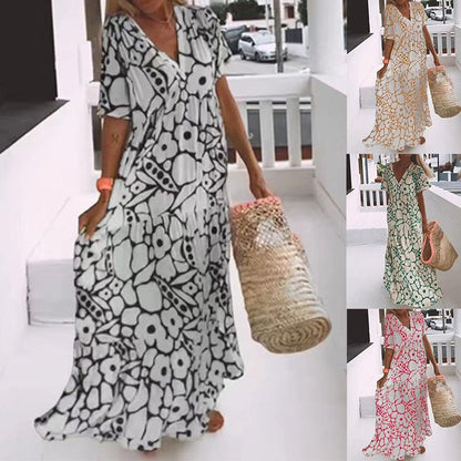 🔥 Vente Flash 50% 🔥 Robe Évasée Décontractée à Motifs Floraux pour Femmes