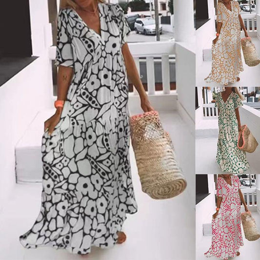 🔥 Vente Flash 50% 🔥 Robe Évasée Décontractée à Motifs Floraux pour Femmes
