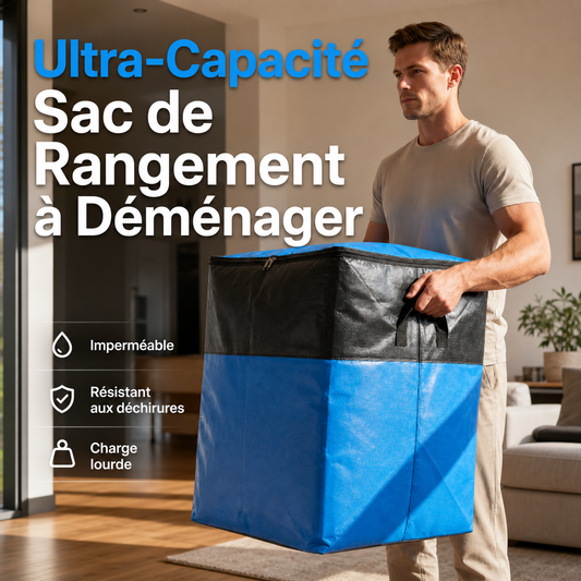 💥📦 PROMO FLASH 50% ! Sac de Déménagement & Rangement Pliable – Très Grande Capacité (115-180L), Matériau PE Résistant à l'Eau, Poignées Renforcées ✨