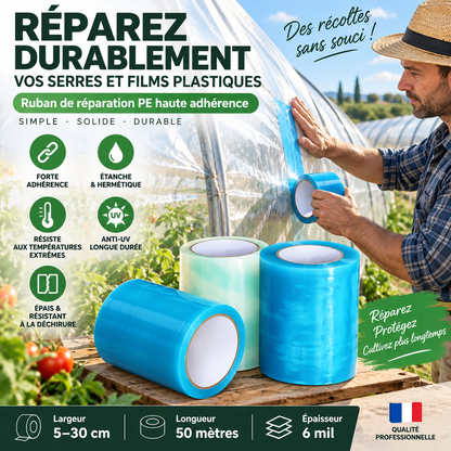 🔥 50% DE RÉDUCTION ! ✨ Ruban de Réparation de Serre Étanche PE Renforcé 50 m