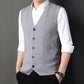 Gilet Tricoté à Boutons Tendance et d'Affaires pour Hommes