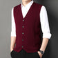 Gilet Tricoté à Boutons Tendance et d'Affaires pour Hommes