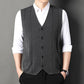 Gilet Tricoté à Boutons Tendance et d'Affaires pour Hommes