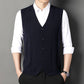 Gilet Tricoté à Boutons Tendance et d'Affaires pour Hommes