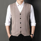 Gilet Tricoté à Boutons Tendance et d'Affaires pour Hommes