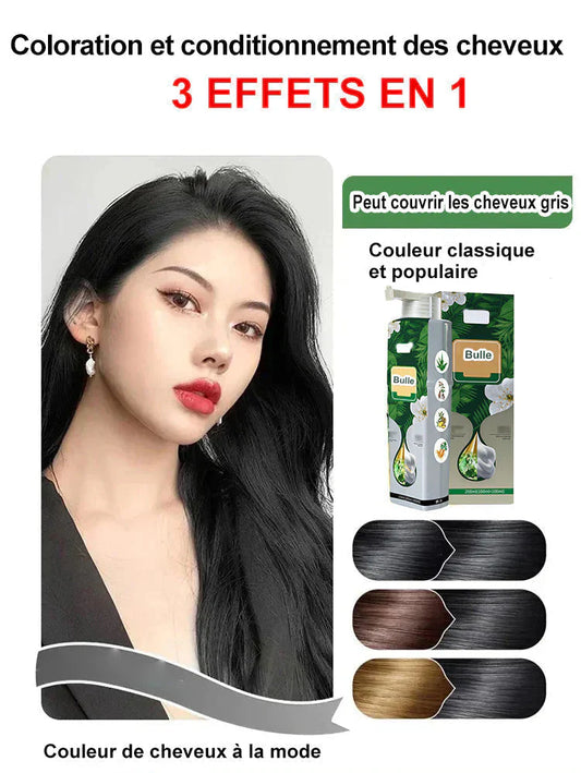 Extraits de plantes pures pour la coloration des cheveux gris Bubble Hair Dye