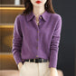 Cardigan en tricot à revers pour femme