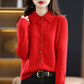 Cardigan en tricot à revers pour femme
