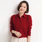 Cardigan en tricot à revers pour femme