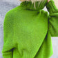Pull à col roulé à manches longues de couleur unie pour femmes