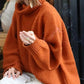 Pull à col roulé à manches longues de couleur unie pour femmes