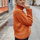 Pull à col roulé à manches longues de couleur unie pour femmes