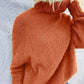 Pull à col roulé à manches longues de couleur unie pour femmes