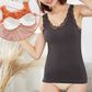 Débardeur Chaud avec Bordure en Dentelle et Soutien-gorge Intégré