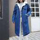 Manteau Long en Jean avec Doublure en Coton pour Femmes
