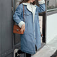 Manteau Long en Jean avec Doublure en Coton pour Femmes