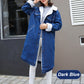 Manteau Long en Jean avec Doublure en Coton pour Femmes