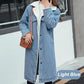 Manteau Long en Jean avec Doublure en Coton pour Femmes