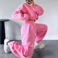 Ensemble 2 pièces pour femmes avec sweat-shirt à col rond et pantalon de survêtement