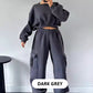 Ensemble 2 pièces pour femmes avec sweat-shirt à col rond et pantalon de survêtement