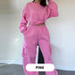 Ensemble 2 pièces pour femmes avec sweat-shirt à col rond et pantalon de survêtement